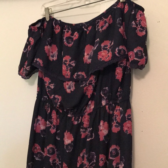 Maxi long dress, floral and navy blue. - Picture 2 of 2
